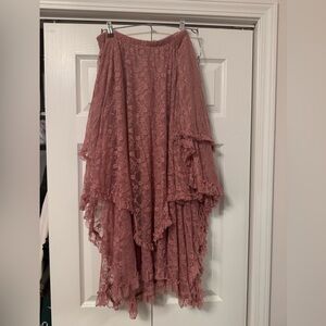 Free People Intimately Pink Lace Multi-tiered Skirt – SizeLarge New Without Tags